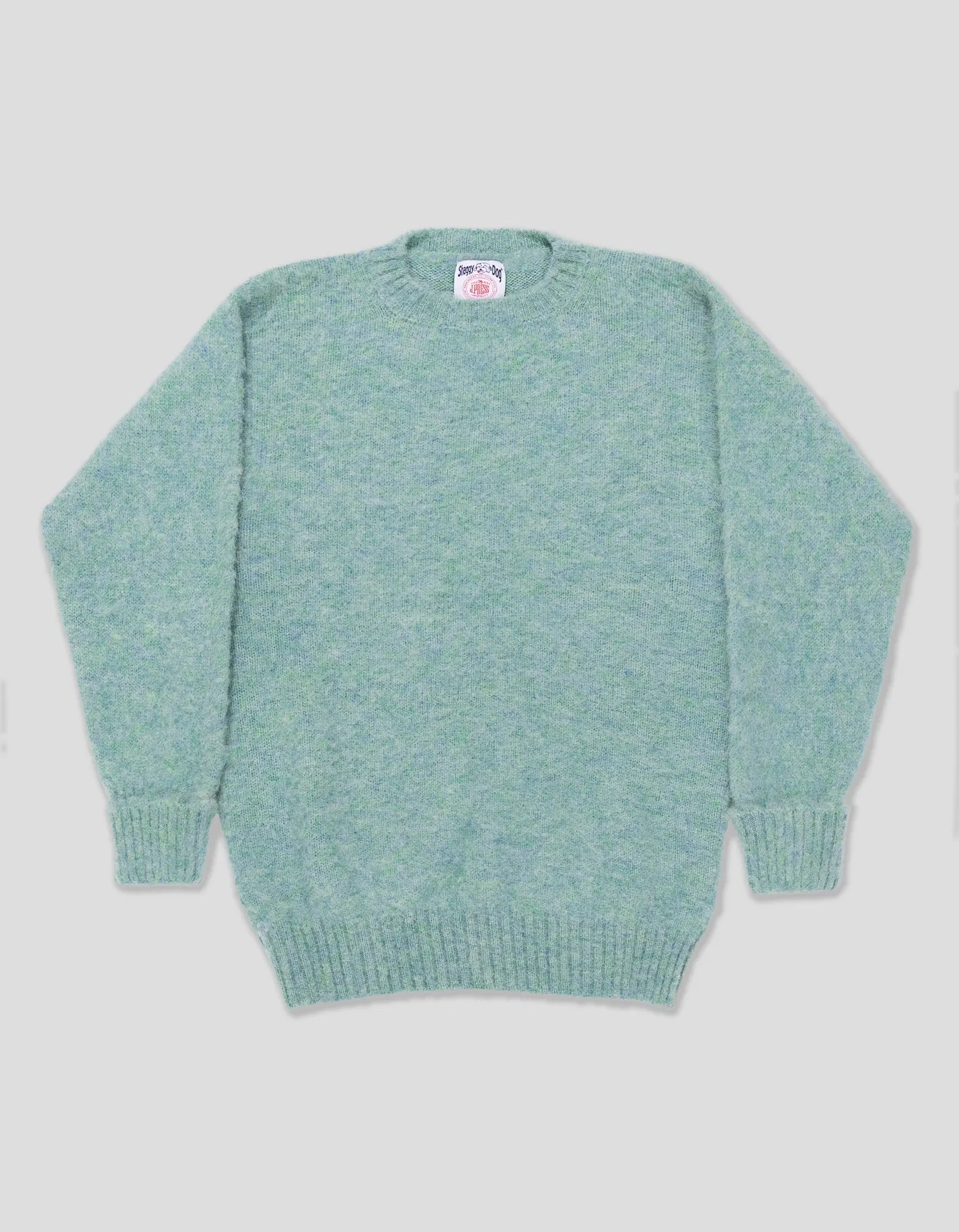 SHAGGY DOG SWEATER LIGHT GREEN MIX- CLASSIC FIT