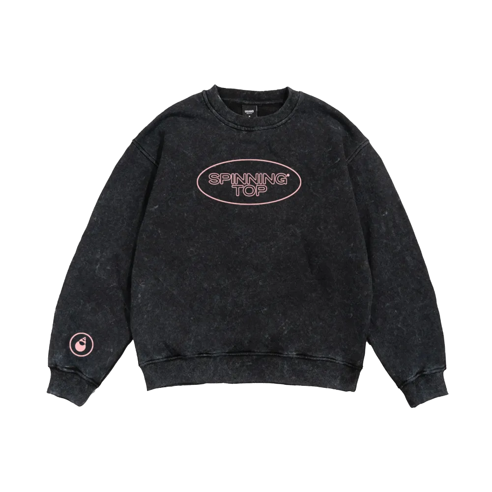 Spinning Top / Oval Acid Black Crewneck