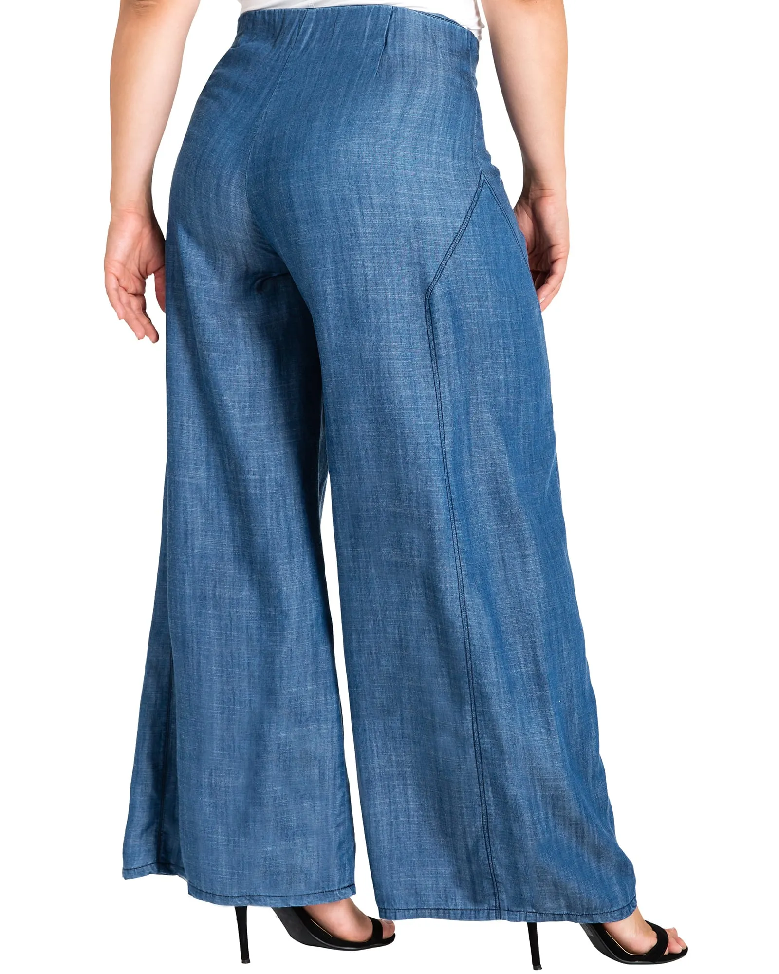 Stella Wide Leg Denim Palazzo Pants | Blue 2988