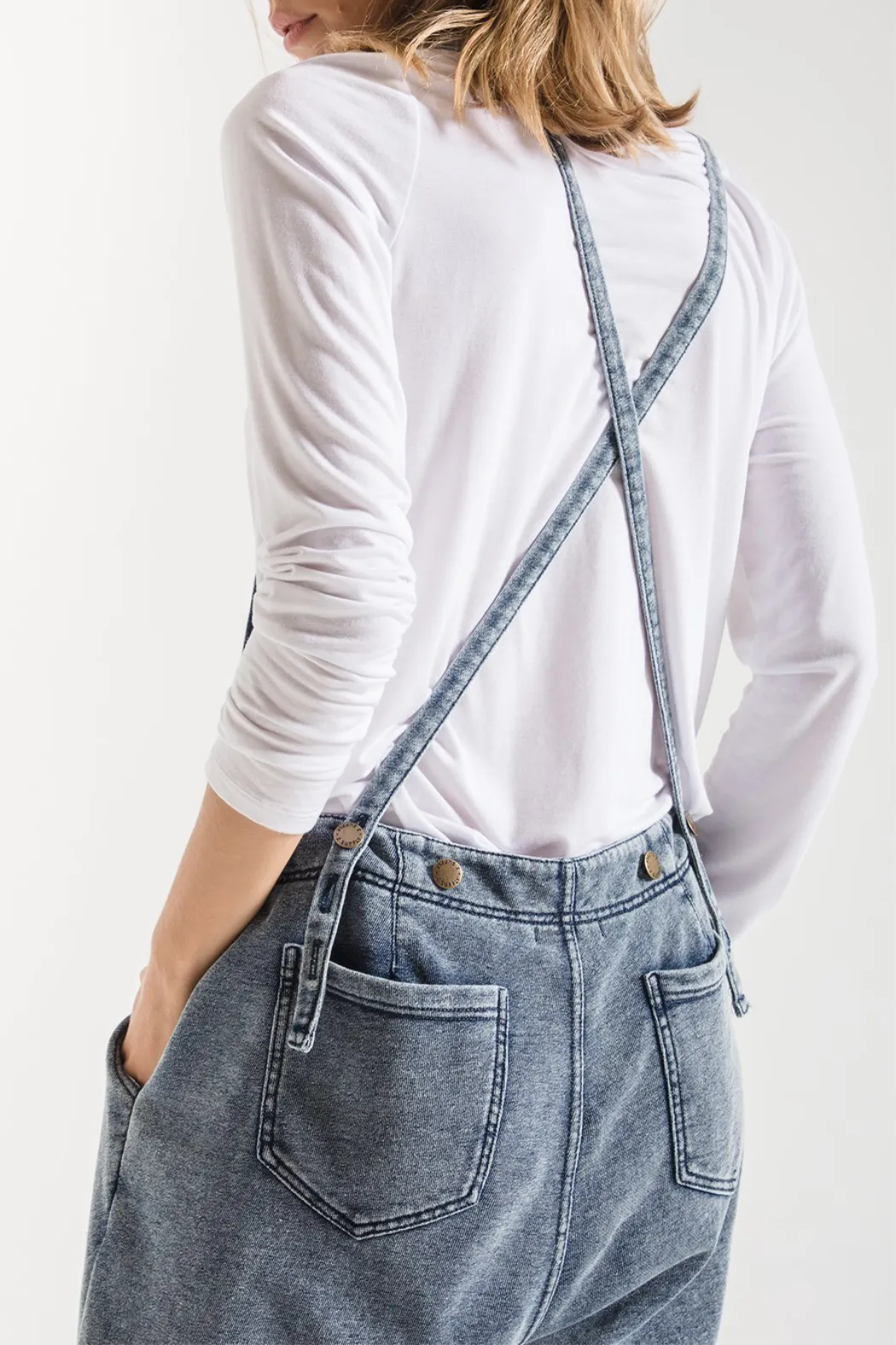 The Knit Denim Overalls