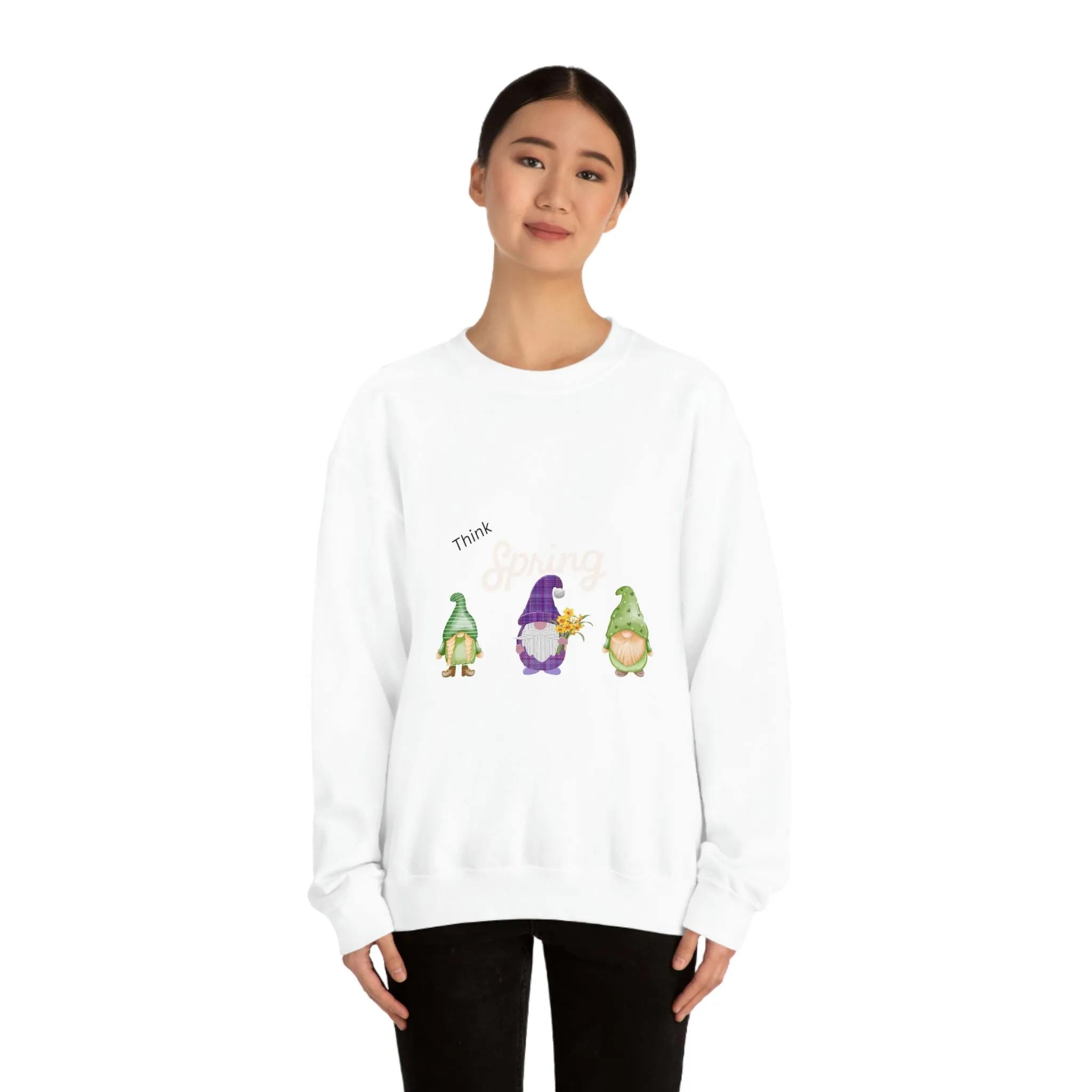 think spring gnomes Unisex Heavy Blend™ Crewneck Sweatshirt