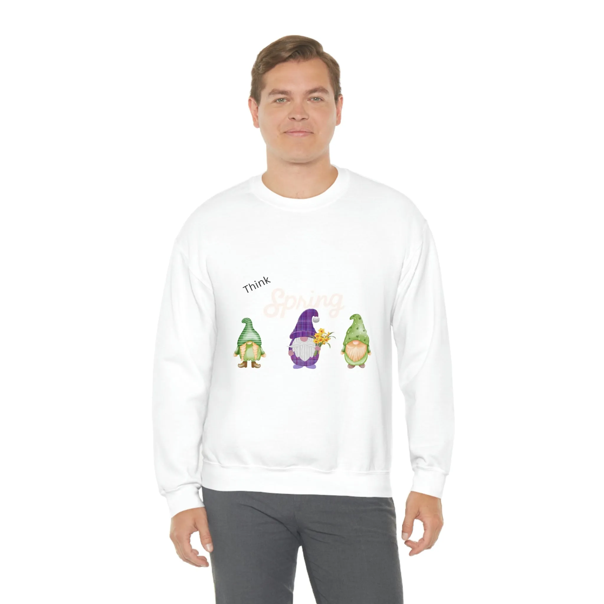 think spring gnomes Unisex Heavy Blend™ Crewneck Sweatshirt