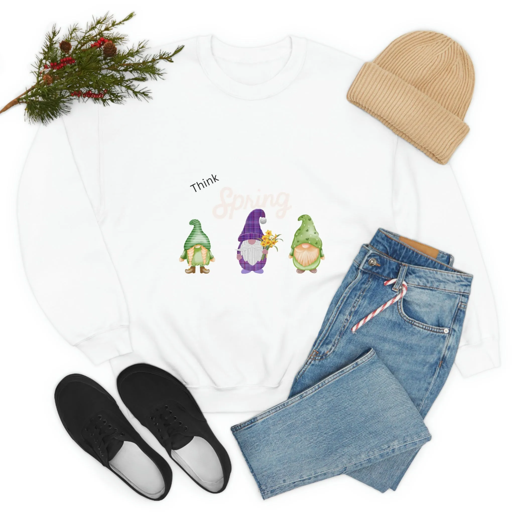 think spring gnomes Unisex Heavy Blend™ Crewneck Sweatshirt