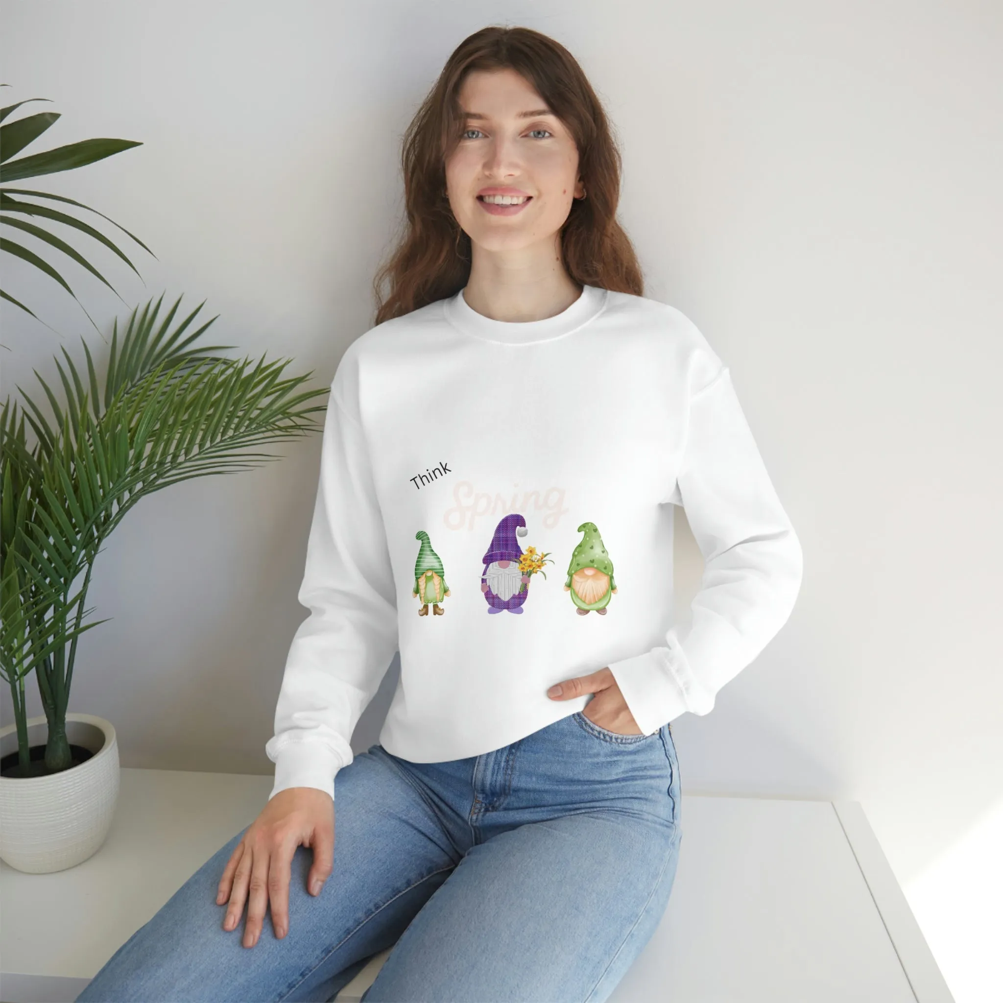 think spring gnomes Unisex Heavy Blend™ Crewneck Sweatshirt