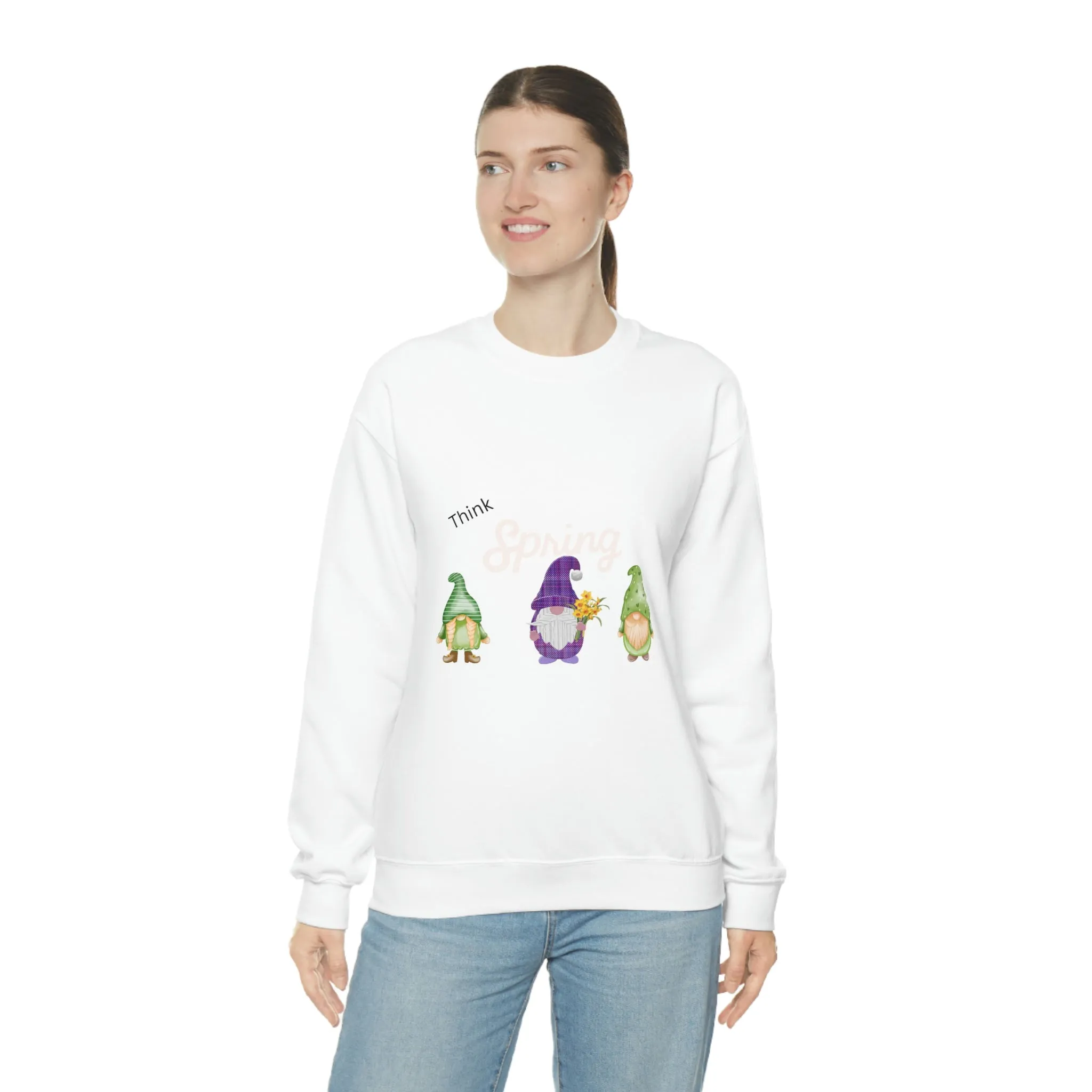 think spring gnomes Unisex Heavy Blend™ Crewneck Sweatshirt