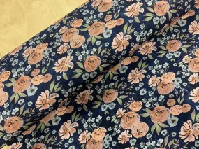 Vintage Floral Navy BAMBOO Jersey