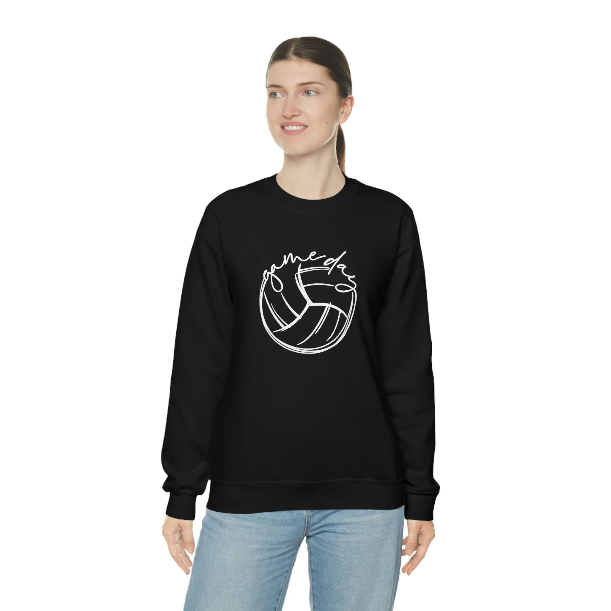 Volleyball Game Day Gildan 18000 Unisex Heavy Blend Crewneck Sweatshirt