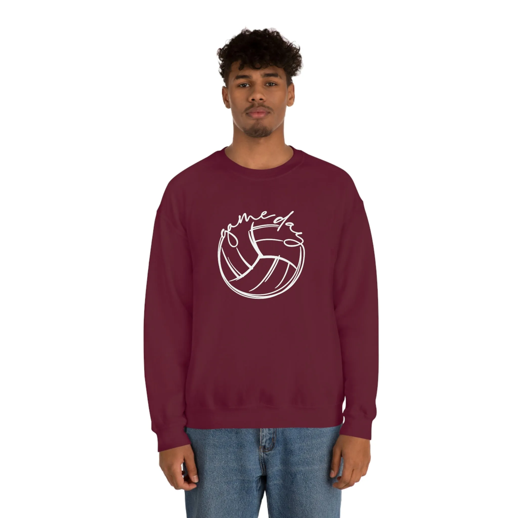 Volleyball Game Day Gildan 18000 Unisex Heavy Blend Crewneck Sweatshirt