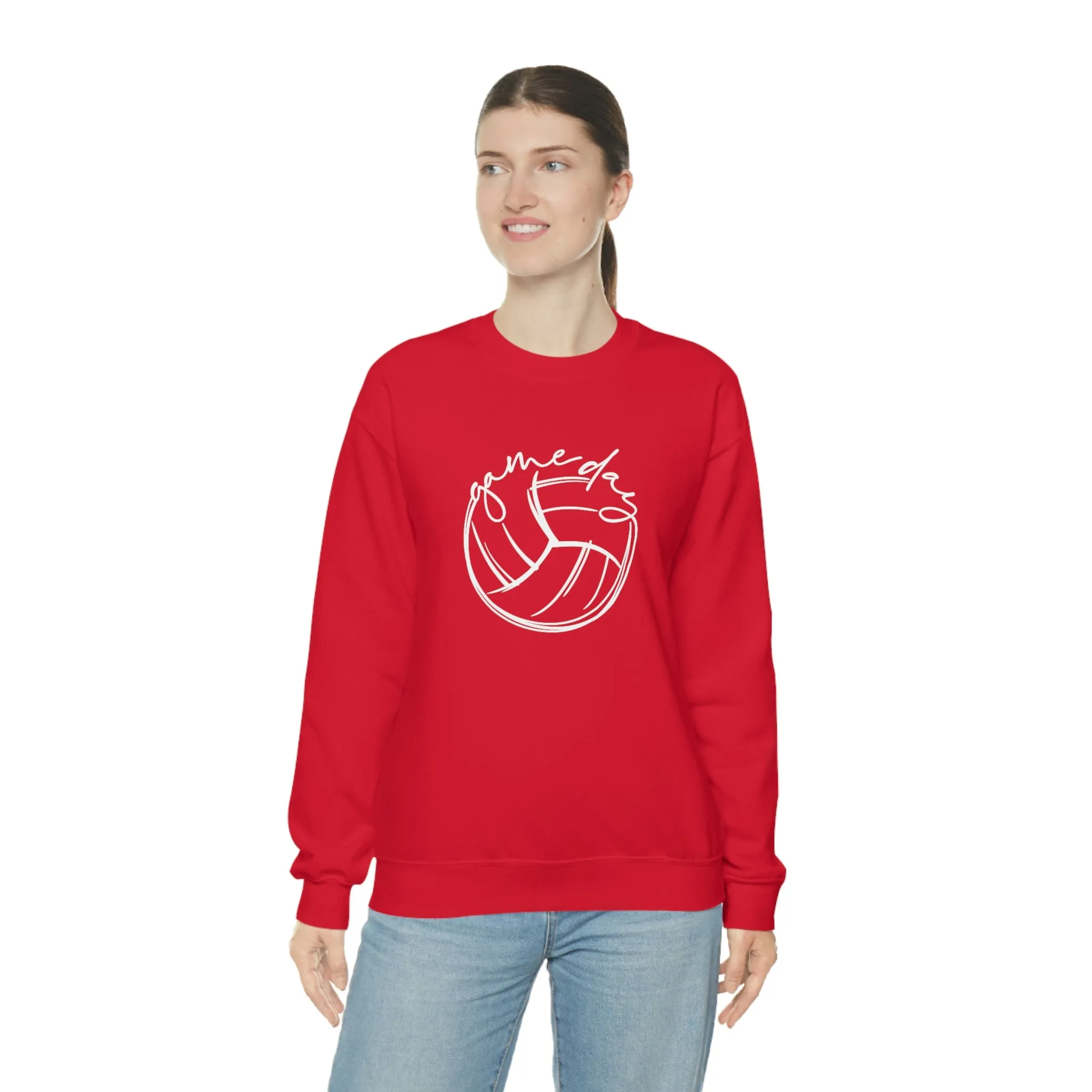 Volleyball Game Day Gildan 18000 Unisex Heavy Blend Crewneck Sweatshirt