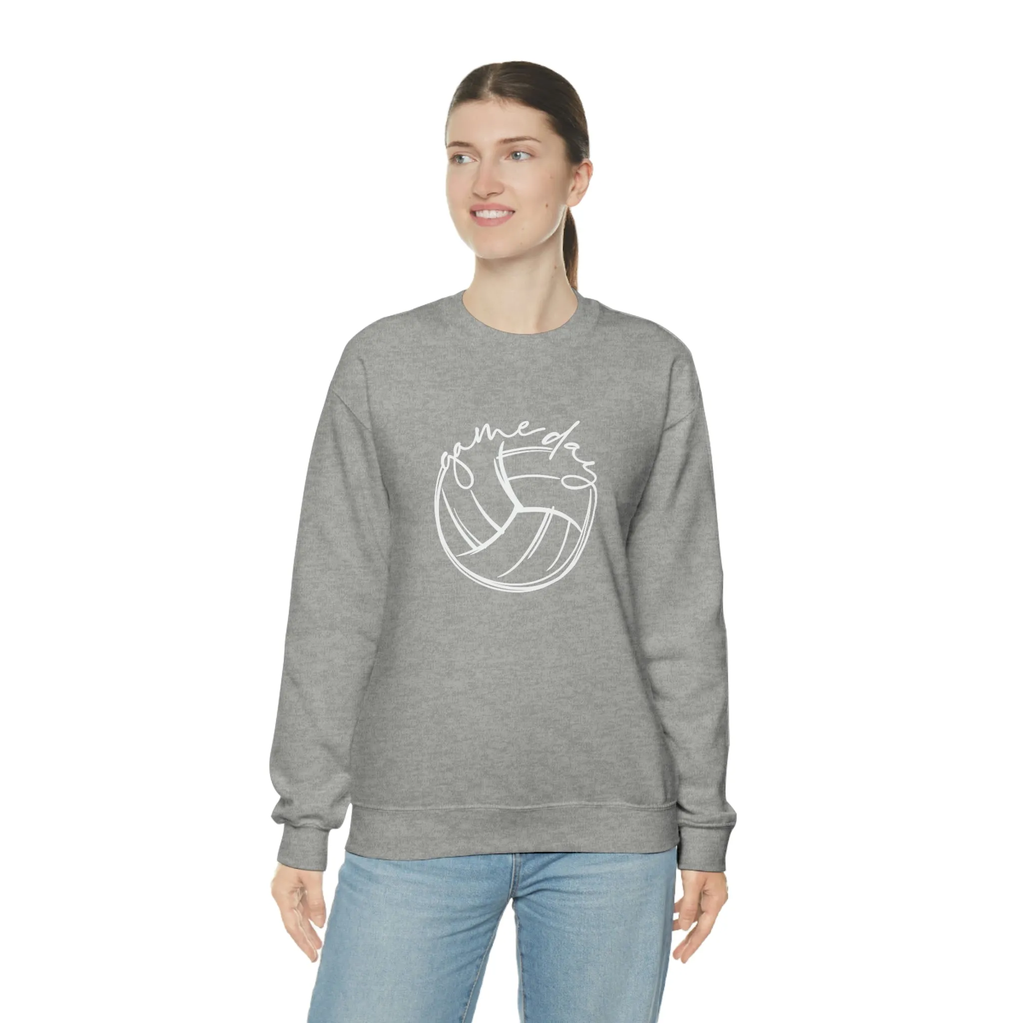 Volleyball Game Day Gildan 18000 Unisex Heavy Blend Crewneck Sweatshirt