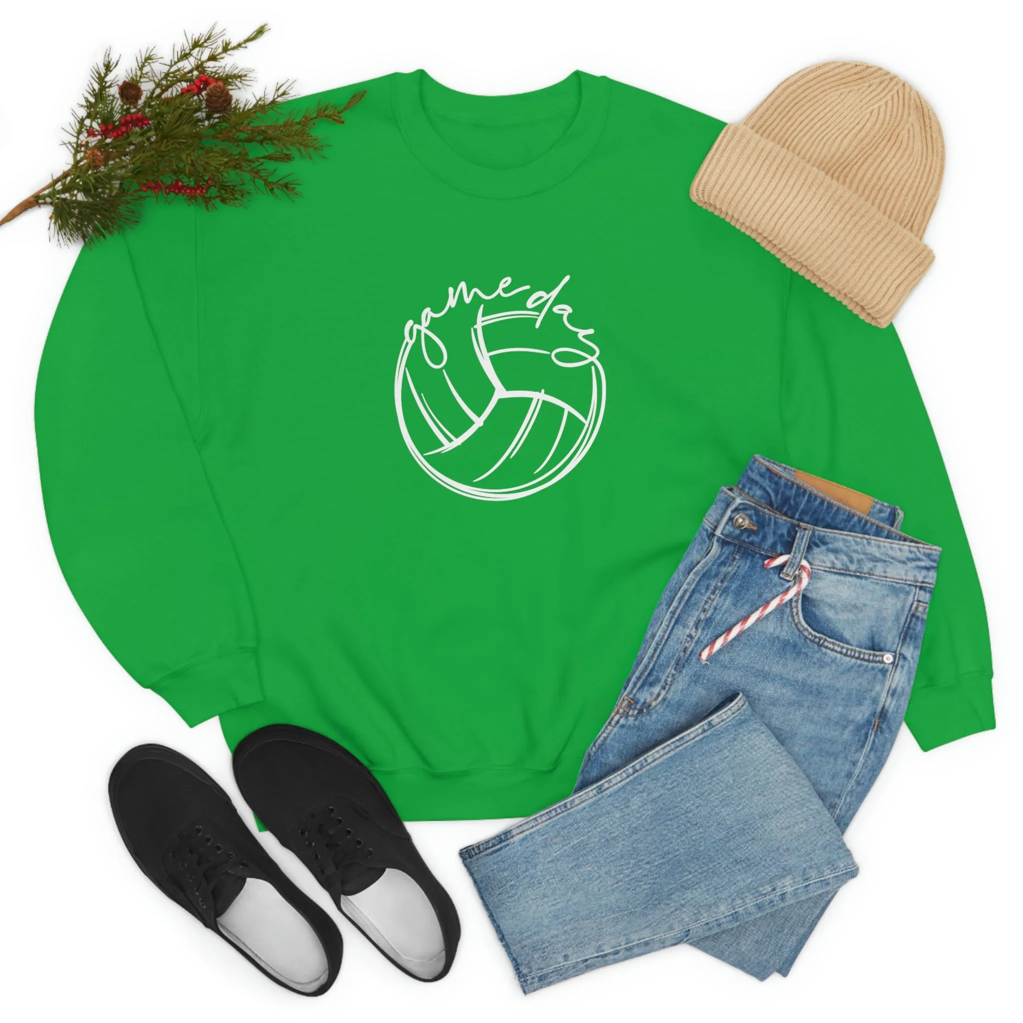 Volleyball Game Day Gildan 18000 Unisex Heavy Blend Crewneck Sweatshirt