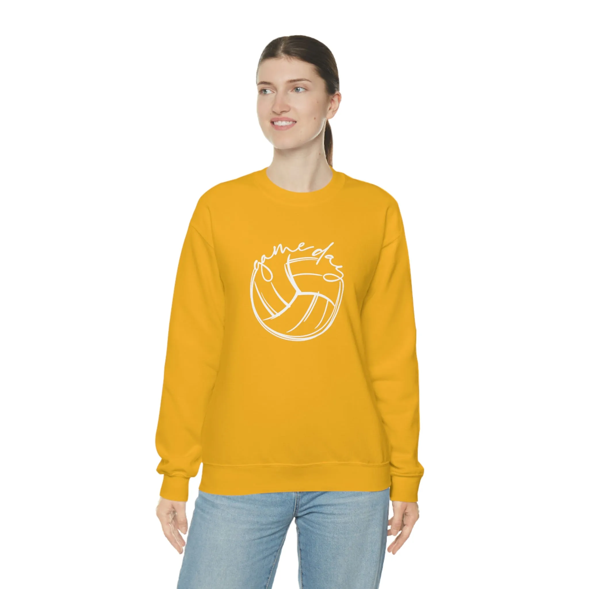 Volleyball Game Day Gildan 18000 Unisex Heavy Blend Crewneck Sweatshirt