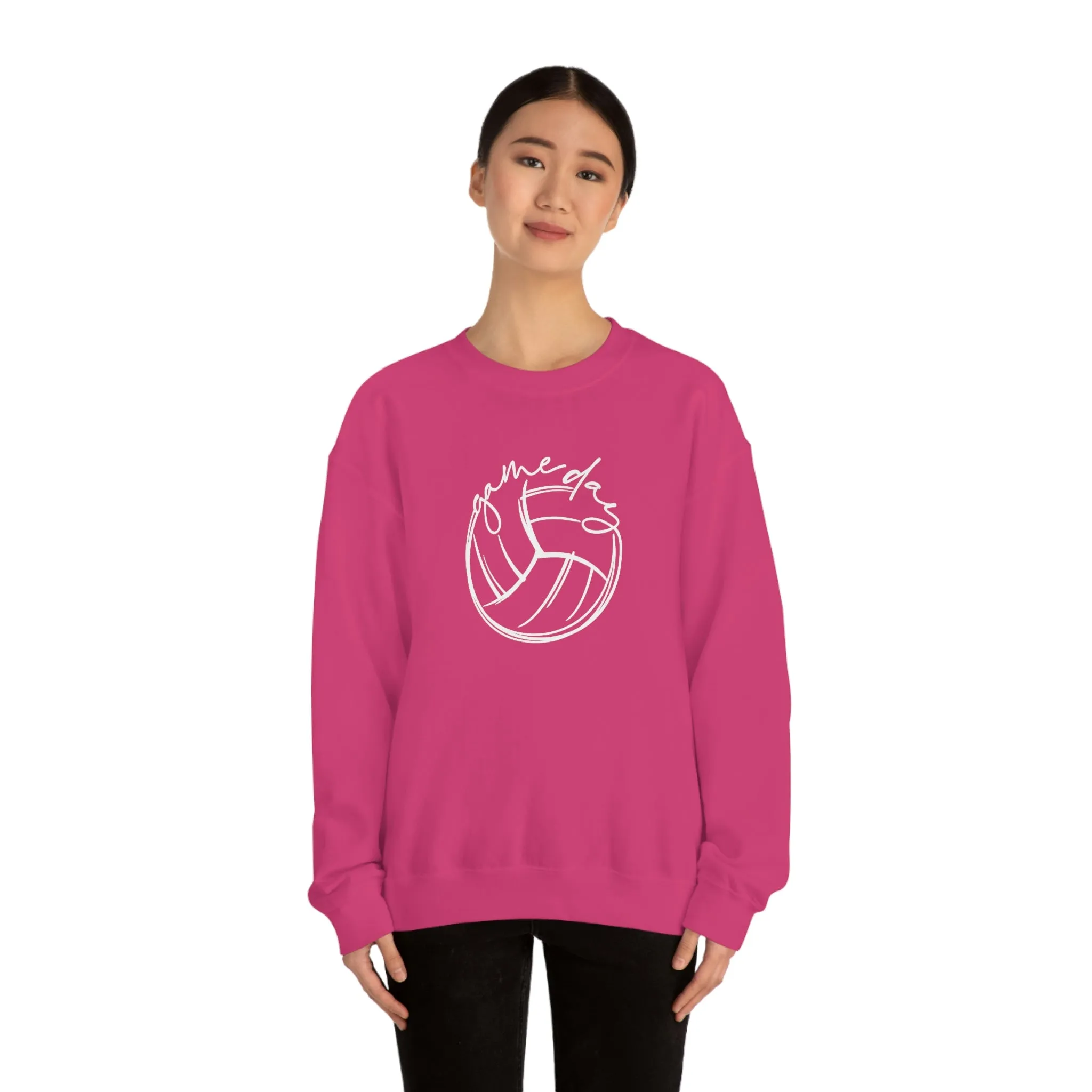 Volleyball Game Day Gildan 18000 Unisex Heavy Blend Crewneck Sweatshirt