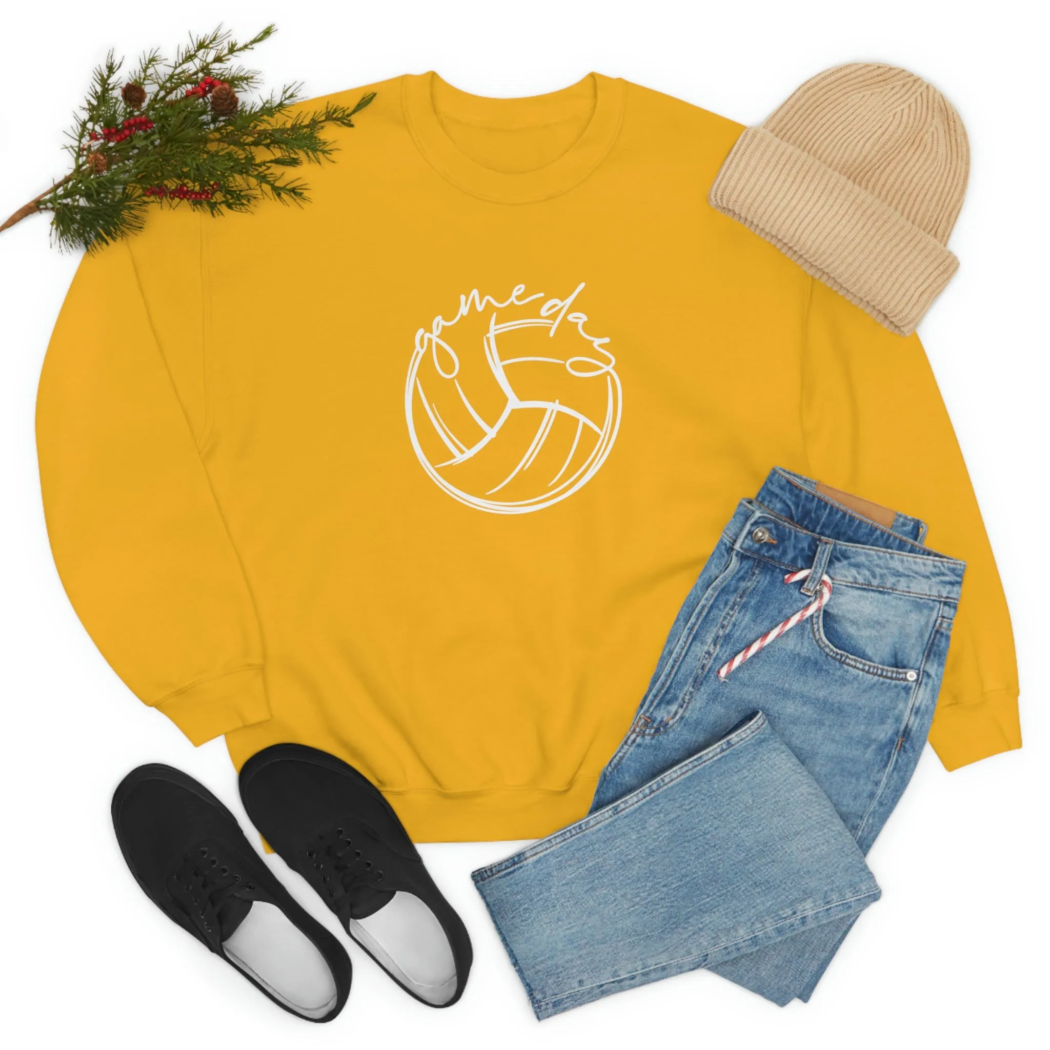 Volleyball Game Day Gildan 18000 Unisex Heavy Blend Crewneck Sweatshirt