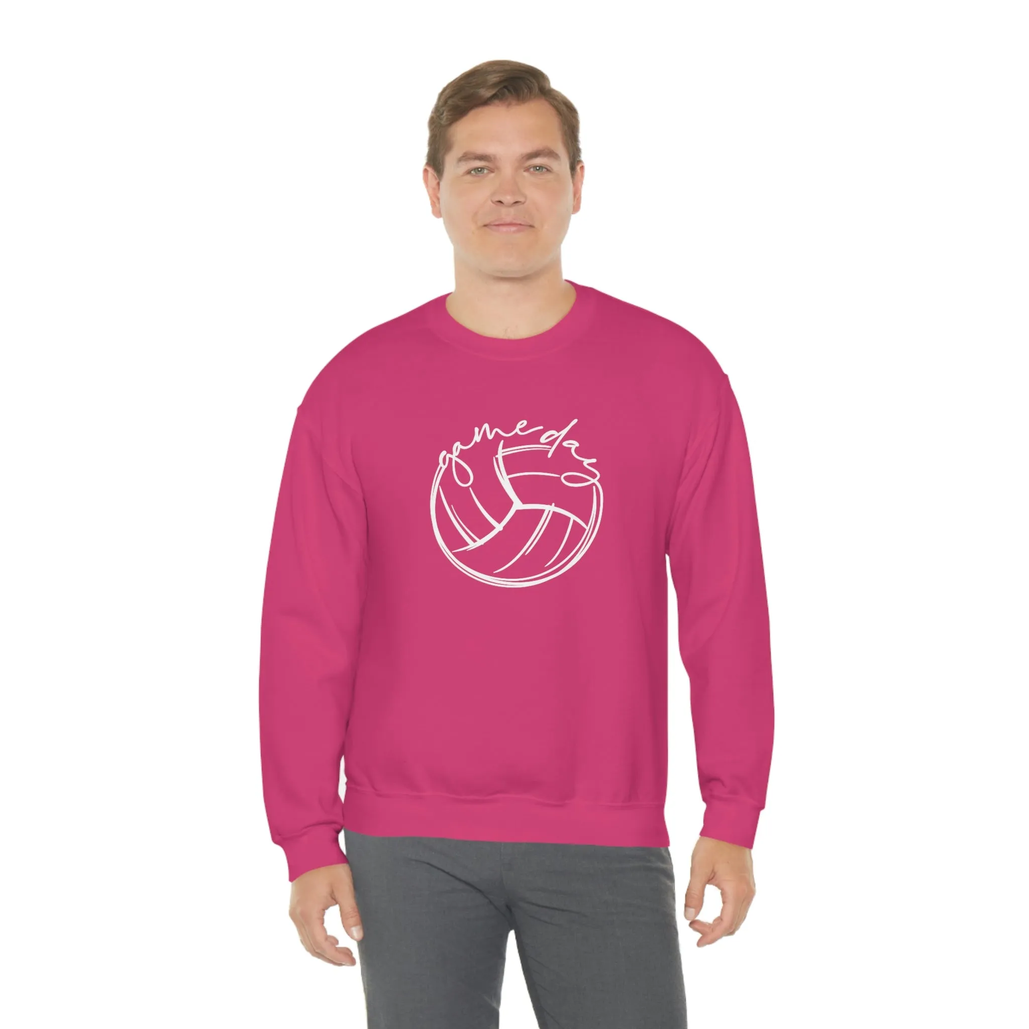 Volleyball Game Day Gildan 18000 Unisex Heavy Blend Crewneck Sweatshirt