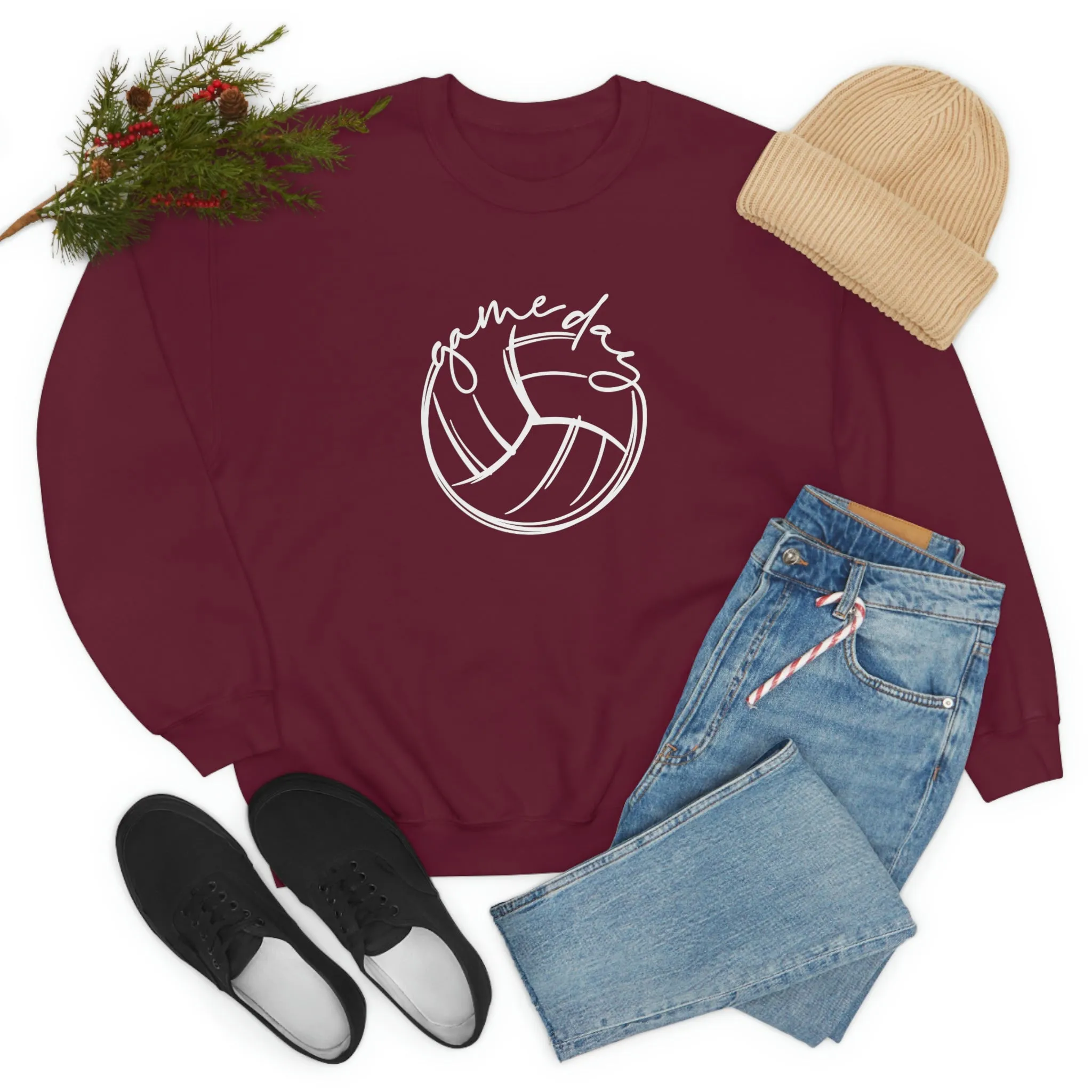 Volleyball Game Day Gildan 18000 Unisex Heavy Blend Crewneck Sweatshirt