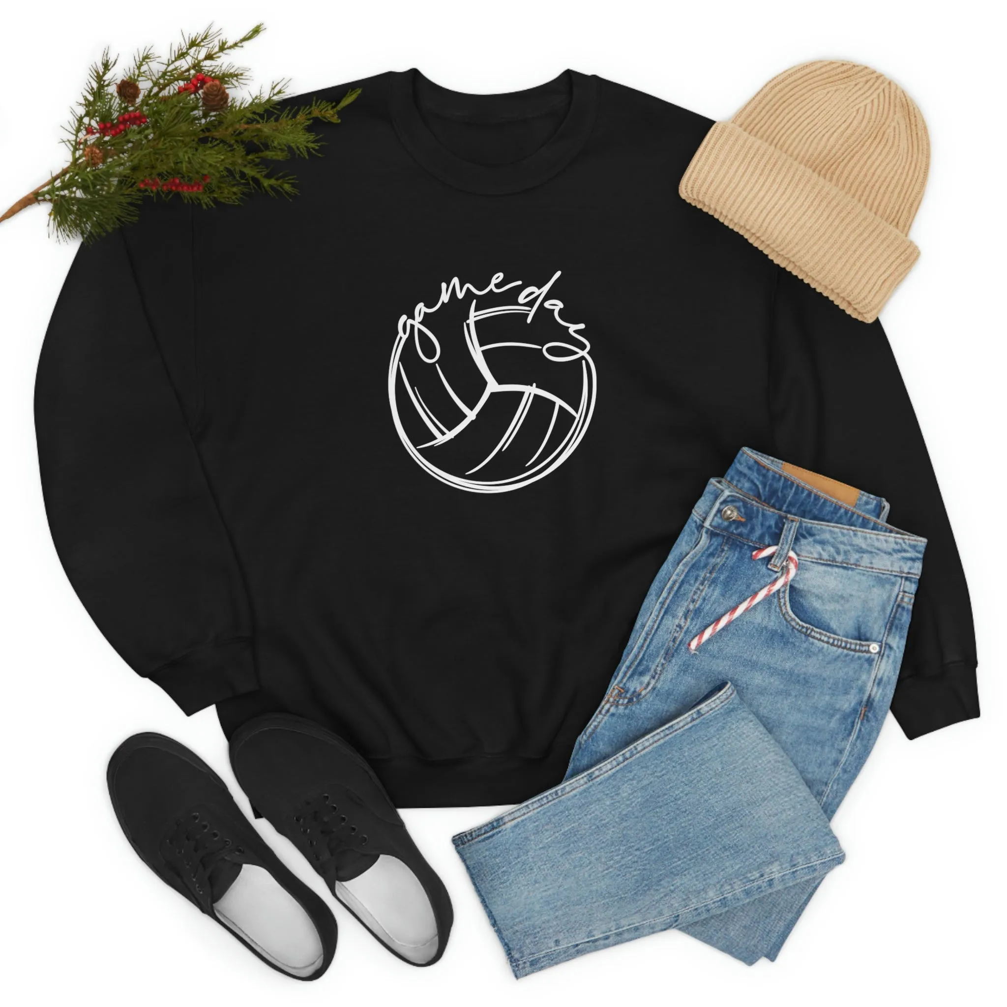 Volleyball Game Day Gildan 18000 Unisex Heavy Blend Crewneck Sweatshirt