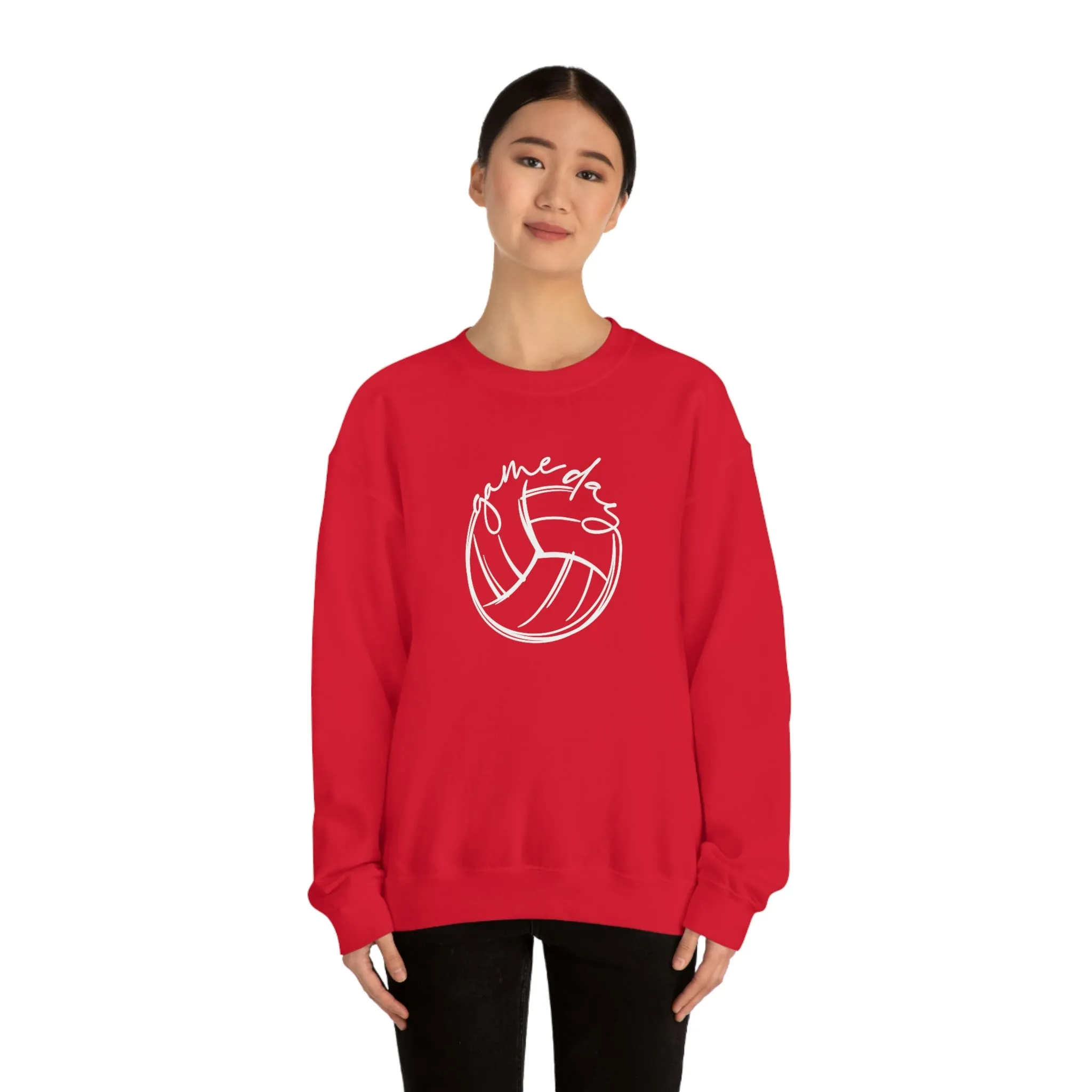 Volleyball Game Day Gildan 18000 Unisex Heavy Blend Crewneck Sweatshirt