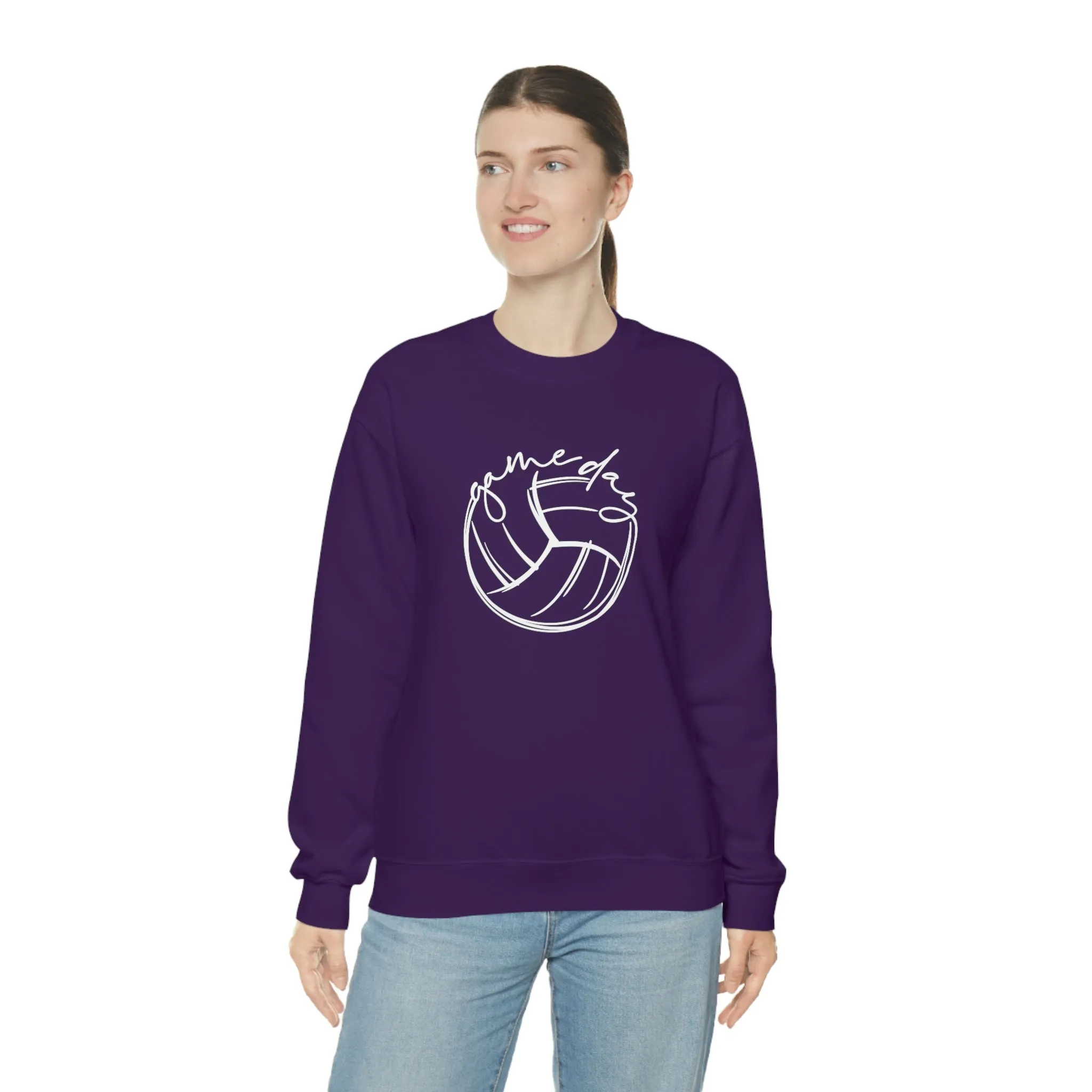 Volleyball Game Day Gildan 18000 Unisex Heavy Blend Crewneck Sweatshirt