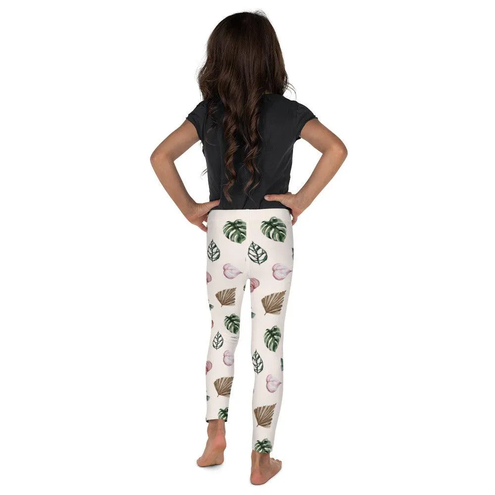 White Jungle Flora Kid's Leggings