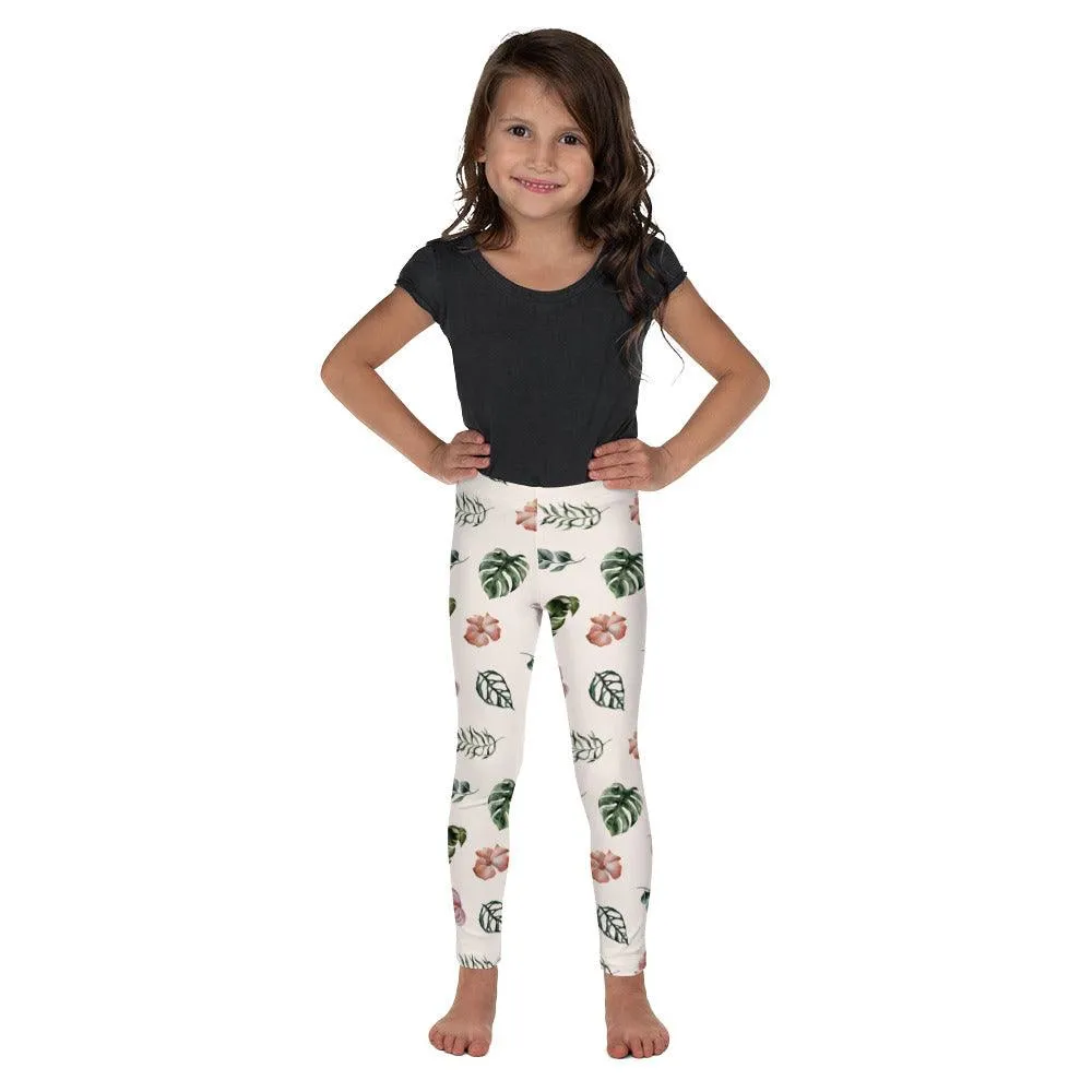 White Jungle Flora Kid's Leggings