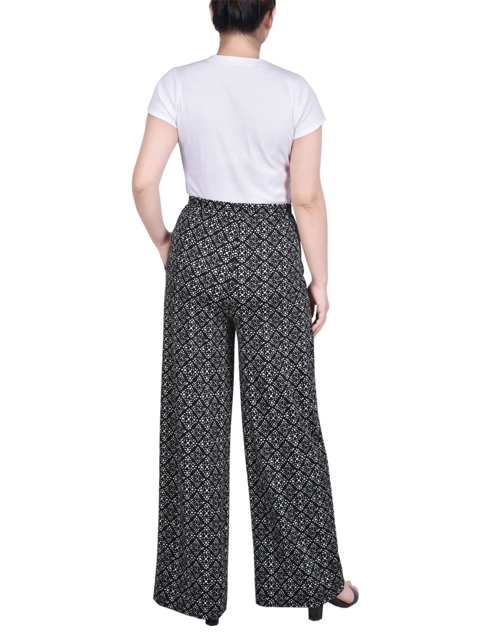 Wide Leg Pull On Pant - Petite