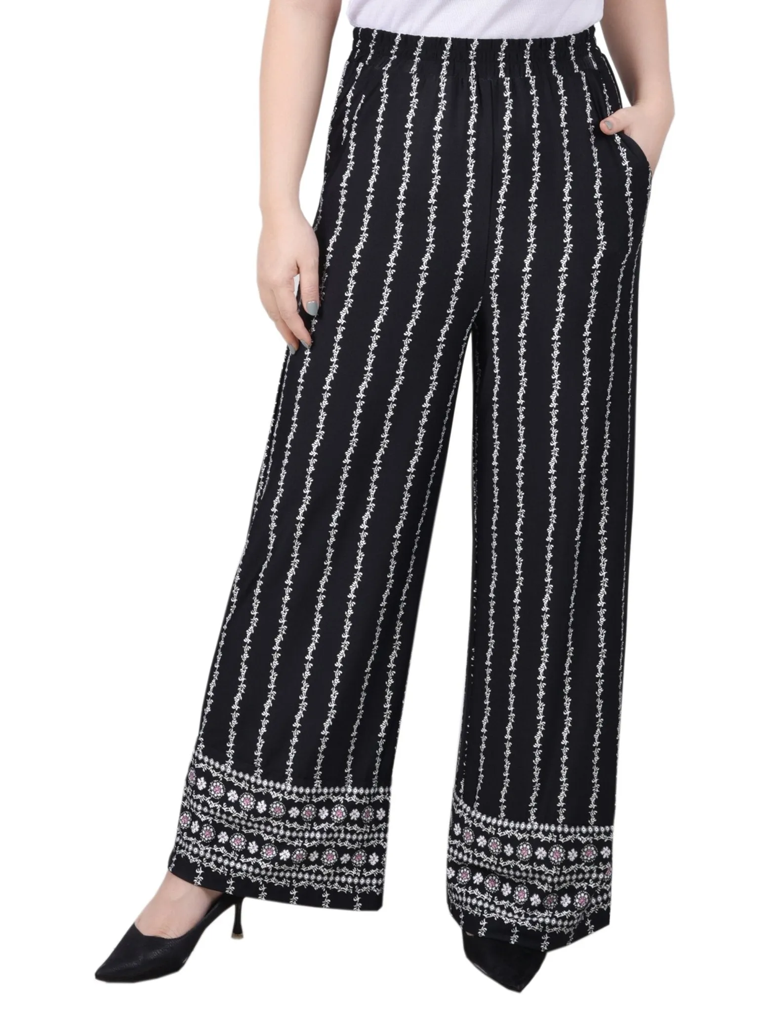 Wide Leg Pull On Pant - Petite