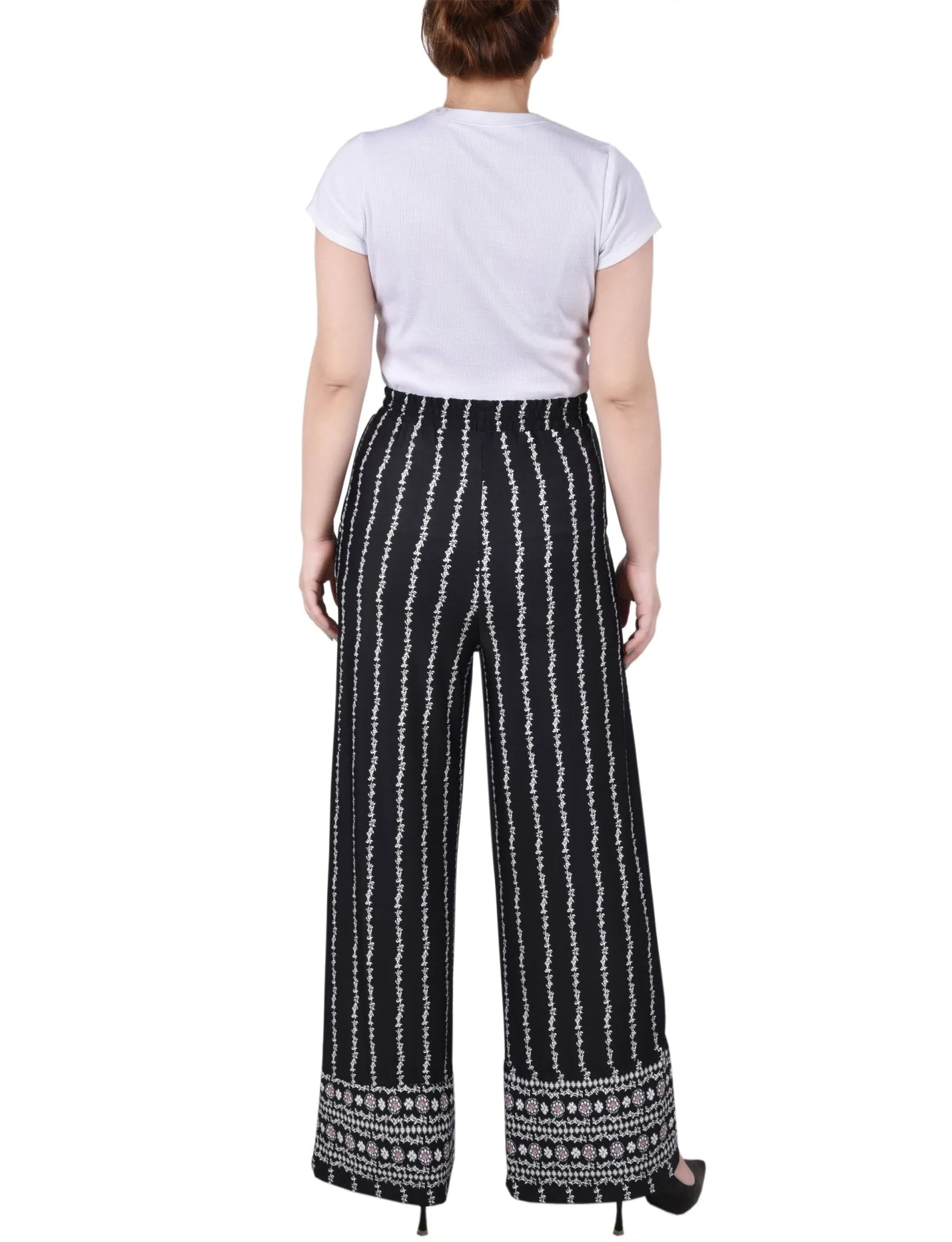 Wide Leg Pull On Pant - Petite