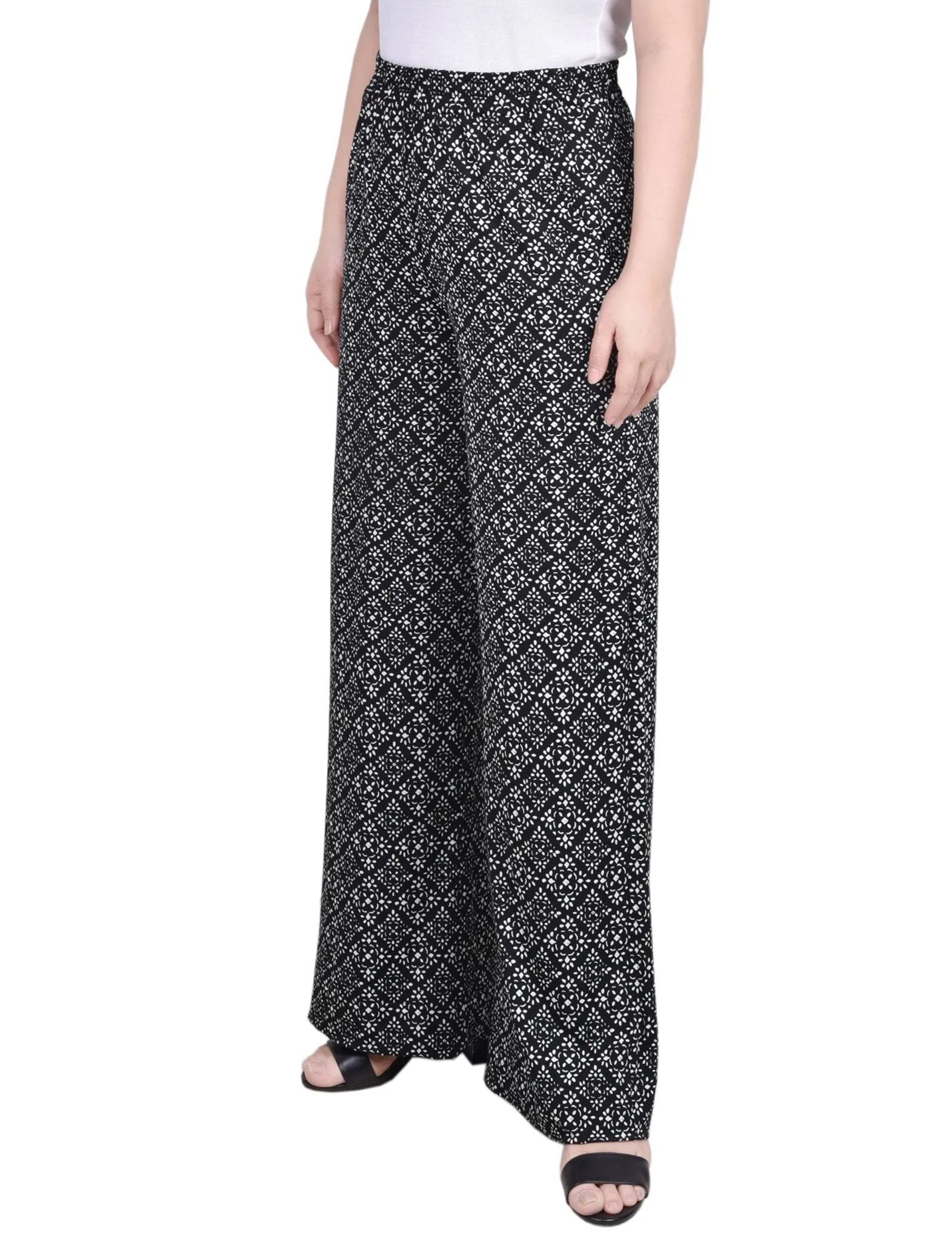 Wide Leg Pull On Pant - Petite