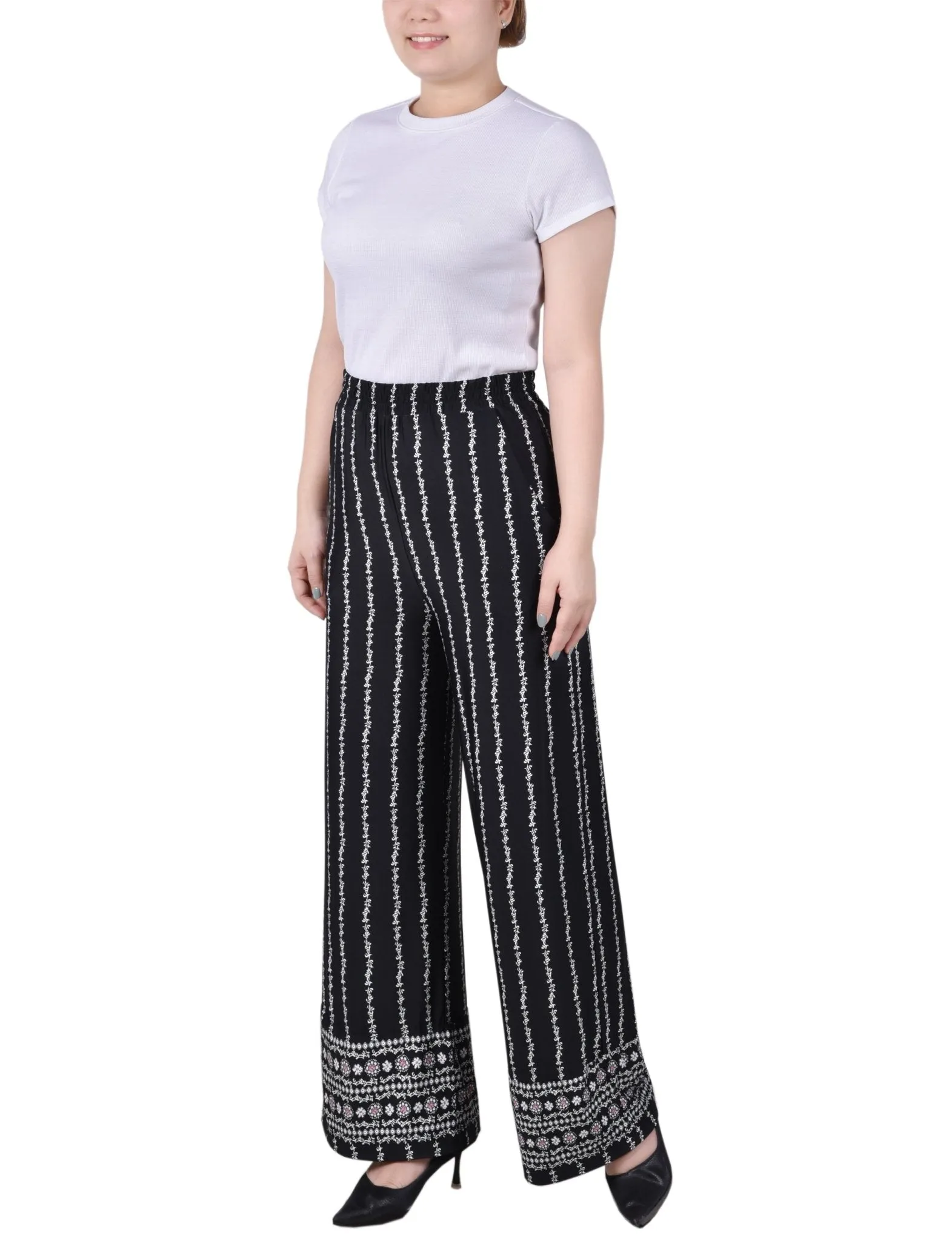 Wide Leg Pull On Pant - Petite