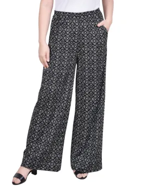 Wide Leg Pull On Pant - Petite