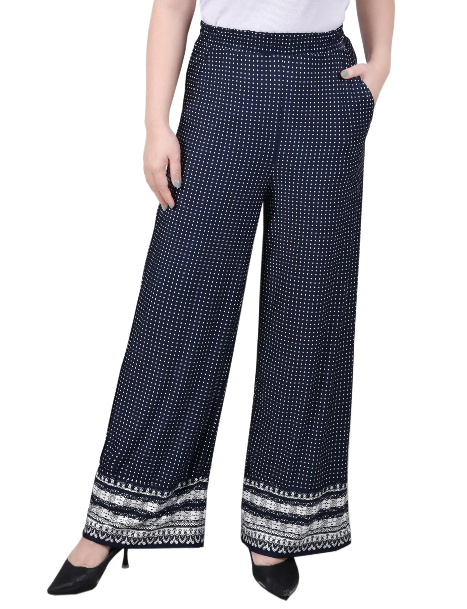 Wide Leg Pull On Pant - Petite