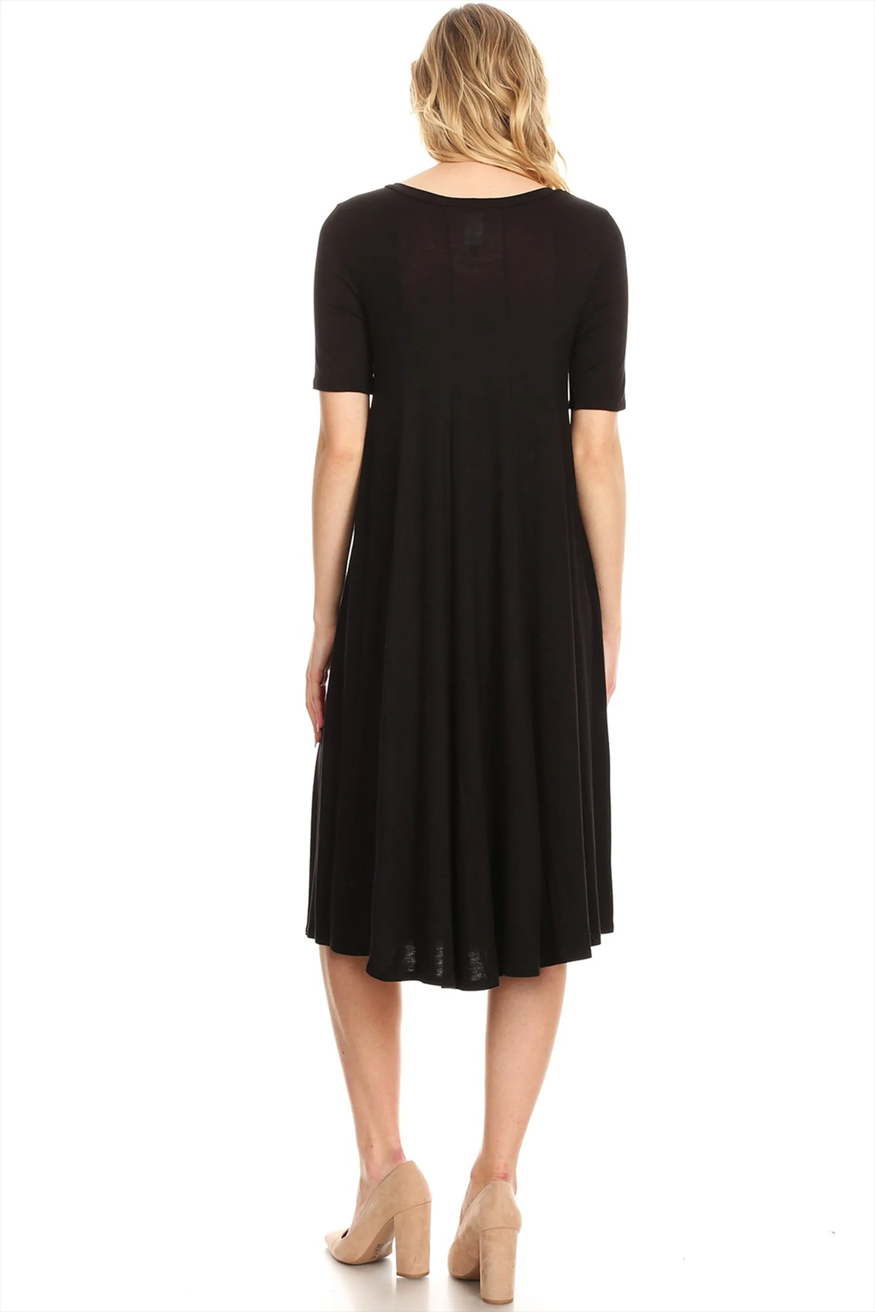 Women's A-Line Short Sleeve Jersey Knit Dress - Comfortable Relaxed Fit (S-3XL)