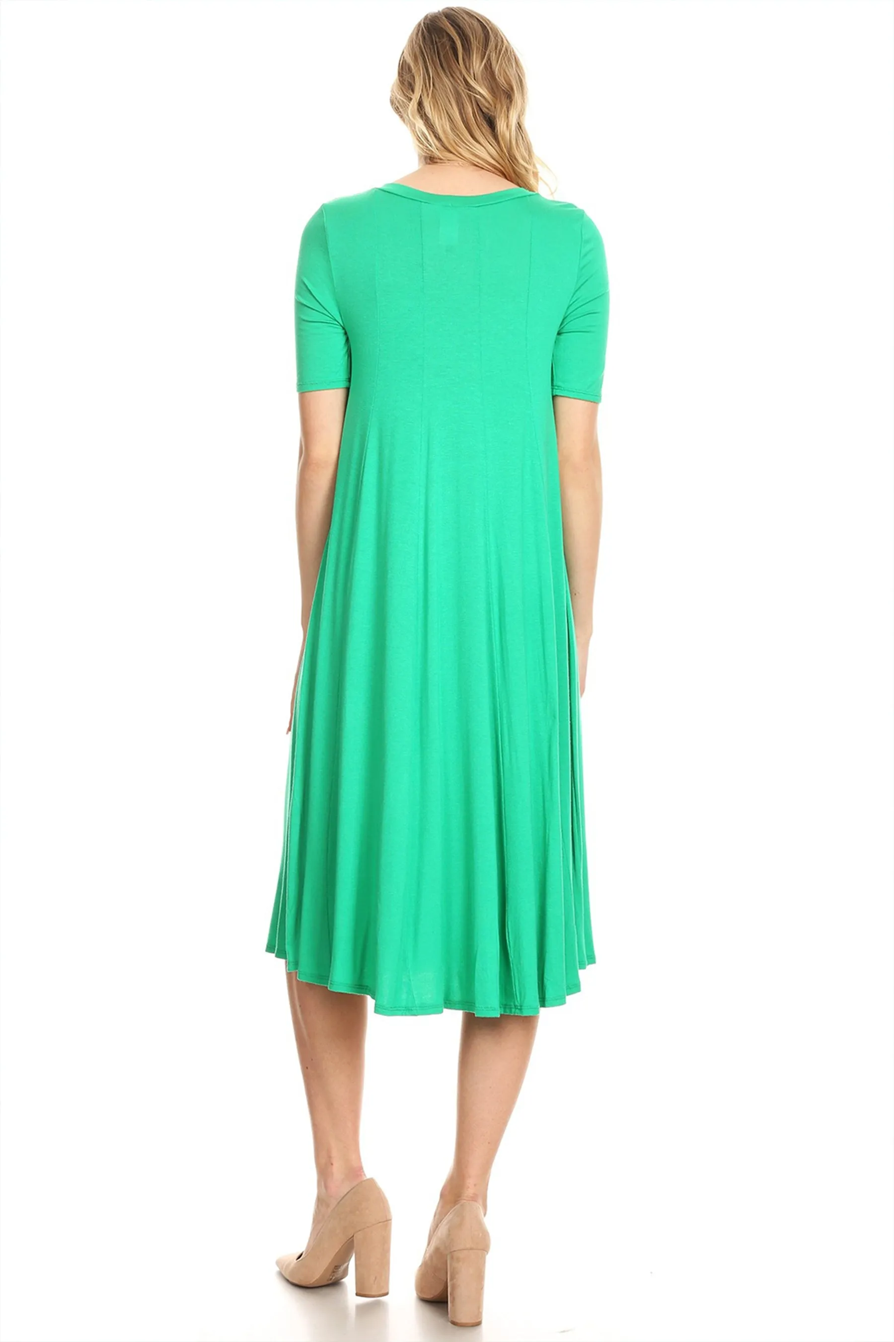 Women's A-Line Short Sleeve Jersey Knit Dress - Comfortable Relaxed Fit (S-3XL)