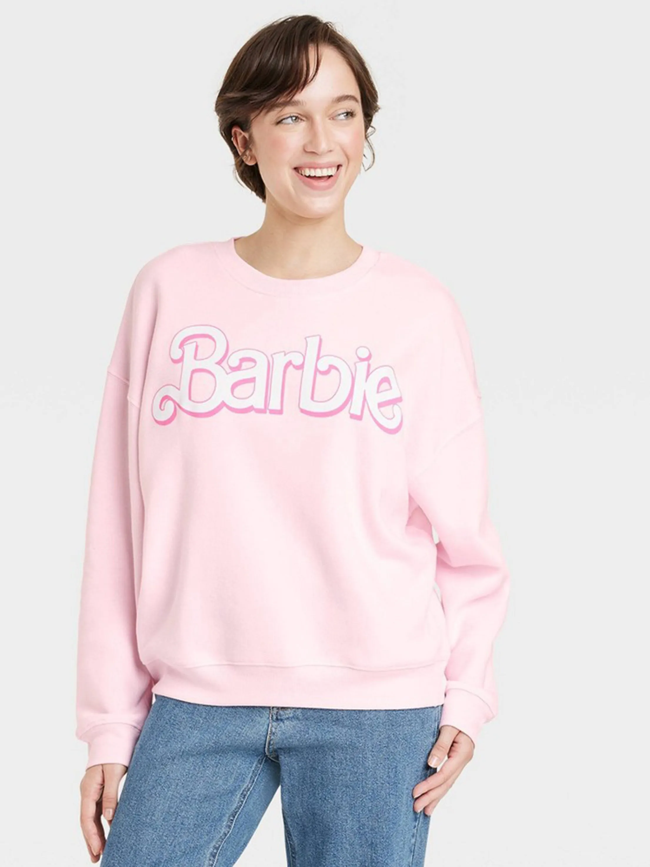 Women's Brand  Logo Printed Sweaters,Light Pink