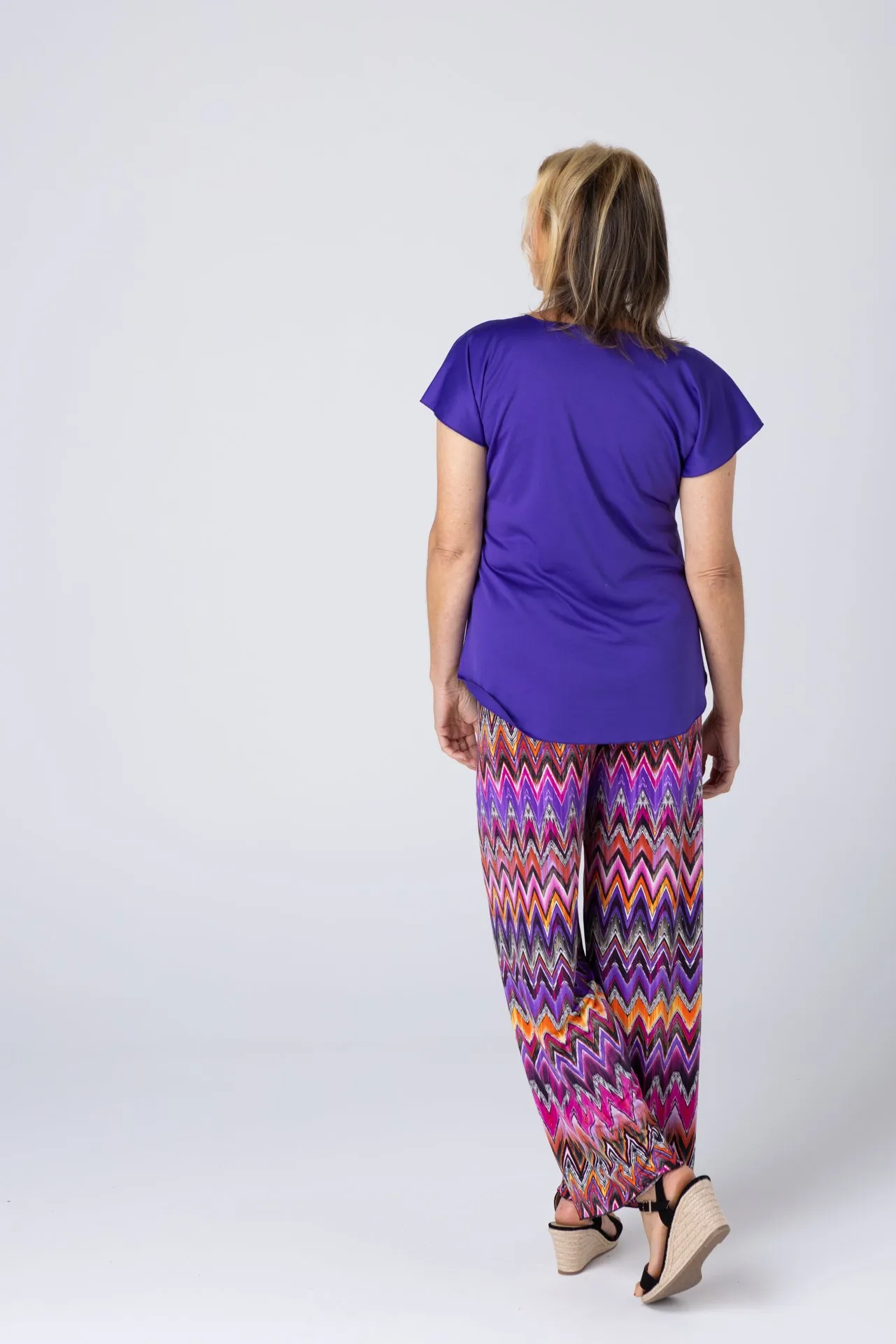 Zag Wide Leg Jersey Palazzo Pants